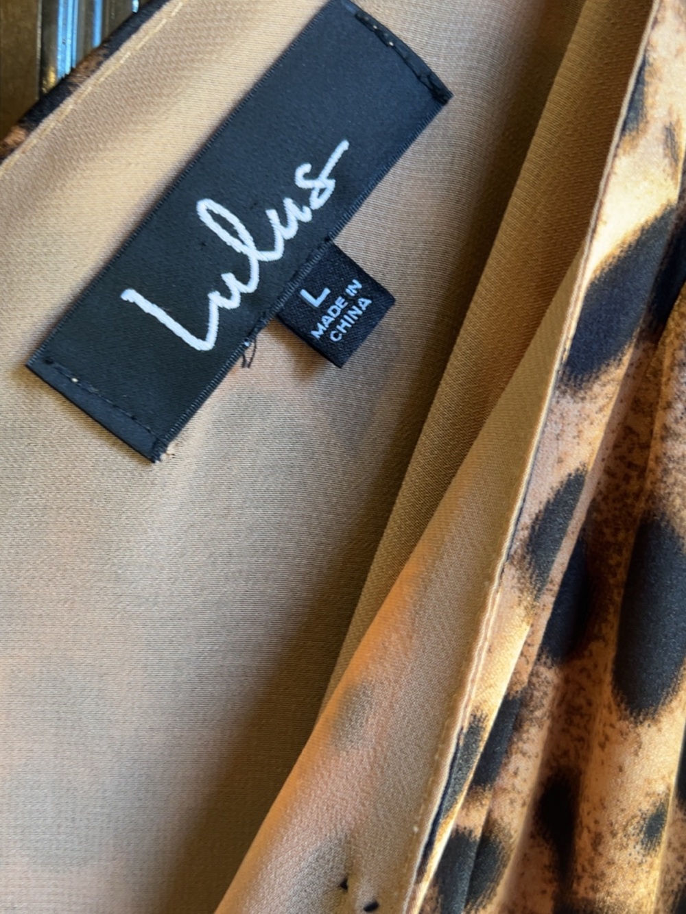 Lulus Mischievous Me Leopard Print Satin Maxi Dress L Faux Wrap Tie Back L - Picture 16 of 17